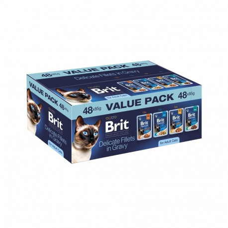 BRIT Premium by Nature Delicate fillets in gravy Box - wet cat food - 48x85g