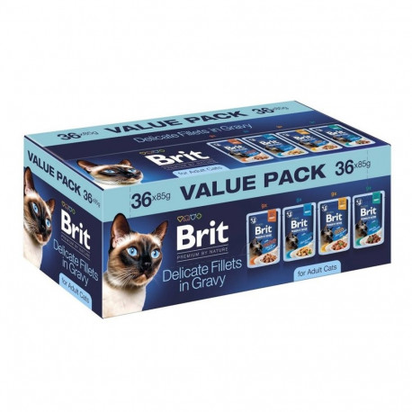 BRIT Premium by Nature märg kassitoit õrnad fileed kastmes karp 36x85g