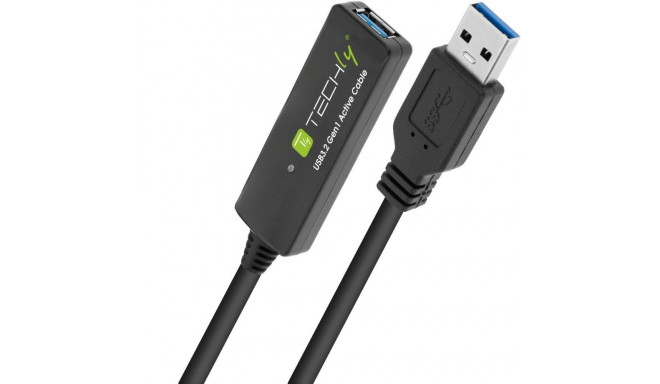 Techly ICUR30100G USB cable USB 3.2 Gen 1 (3.1 Gen 1) 10 m USB A Black