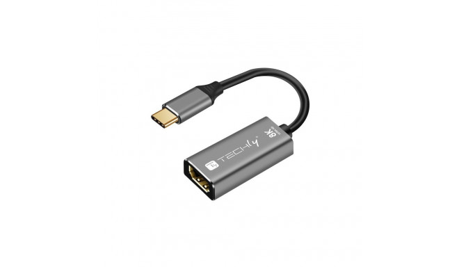 Techly USB graafikaadapter IADAP-USBC-HDMI8 7680x4320pixels, must, hõbe