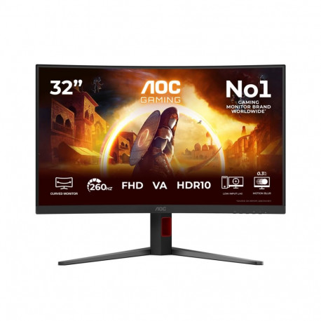 AOC monitor G4 C32G4Z 80cm (31.5") 1920x1080 pixels full HD LCD, must, punane