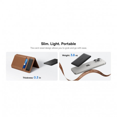 LiPo PowerBank 5000 mAh 20 W juhtmeta Qi-laadija (15 W), Magsafe-ühendusega, must, ülipeen PicoGo AM
