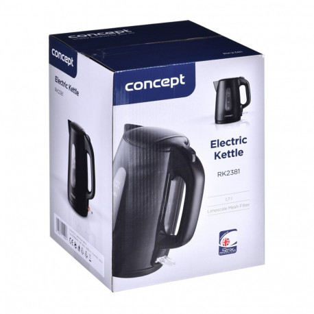 Electric Kettle - Concept RK2381 1.7L 2200W Overheat Protection Black