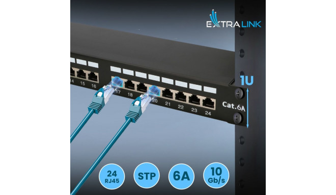 Patch Panel - Extralink CAT6A STP, 24 ports