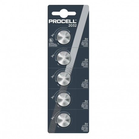 Battery - Procell CR2032 3V Lithium Battery Pack of 5
