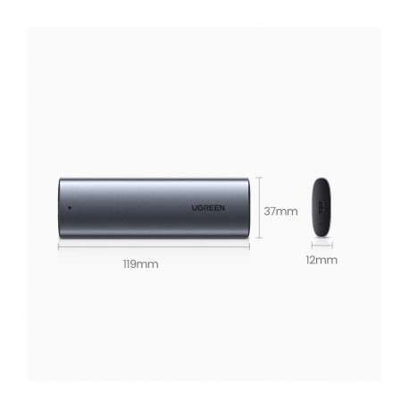 SSD Enclosure - UGREEN 10902 M.2 10 Gbit/s USB Type-C Aluminium Grey