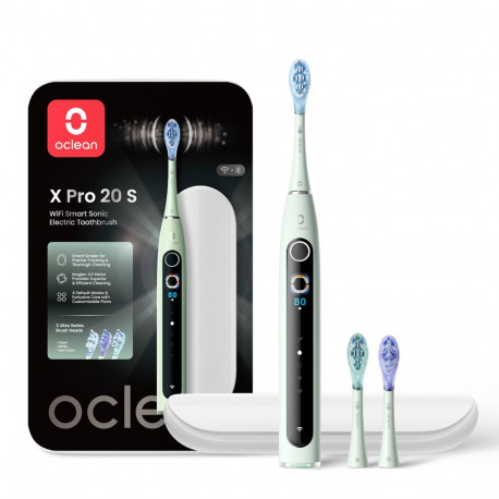Electric Toothbrush - Oclean X Pro 20 S, Maglev 4.0 Motor, 12 Brushing Areas, Green