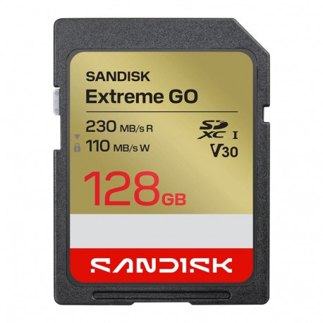 Memory Card - SanDisk Extreme GO 128 GB SDXC UHS-I 230 MB/s Read 110 MB/s Write