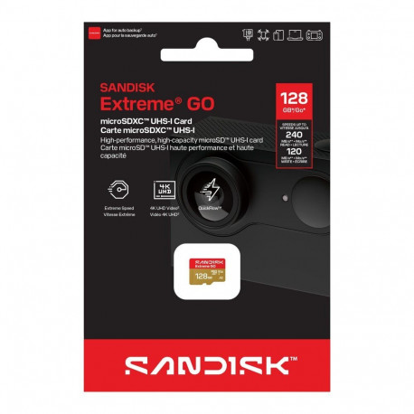 Memory Card - SanDisk Extreme GO 128 GB MicroSDXC 240 MB/s Read, 120 MB/s Write