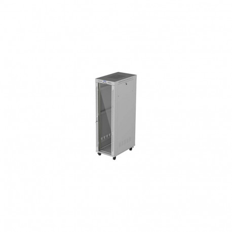 19-inch 42U floor-standing rack cabinet, 600x1000, glass door, LCD (flat-pack), grey