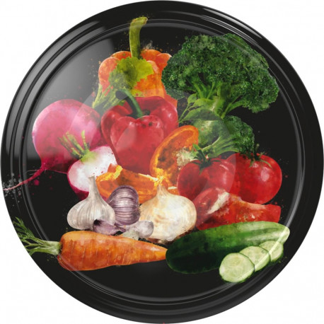 Browin jar lids 136599, Ø82mm, 10 pcs, 6 catches, 12.7g, 100°C, decorative design