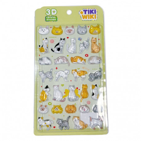 TIKI WIKI 3D kleebiste komplekt - Crystal: Kitties