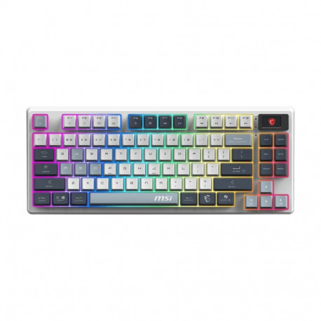 MSI klaviatuur FORGE GK600 TKL juhtmevaba mänguri USB + Bluetooth QWERTY UK inglise, sinine, valge