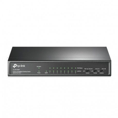TP-Link võrgulüliti 9-Port 10/100Mbps laual olev koos 8-Port PoE+