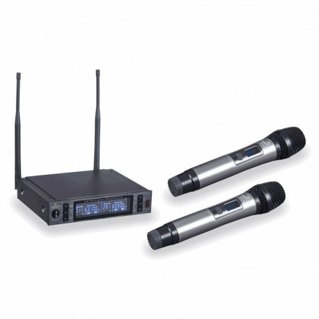 Soundsation UHF-süsteem WF-U2302HH kahekordne 630–660MHz kahe käsimikrofoniga