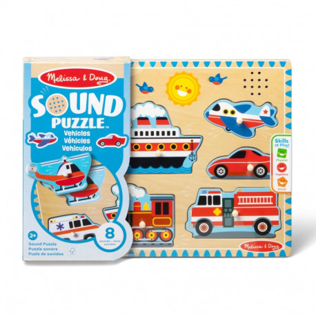 MELISSA & DOUG helidega pusle Sõidukid