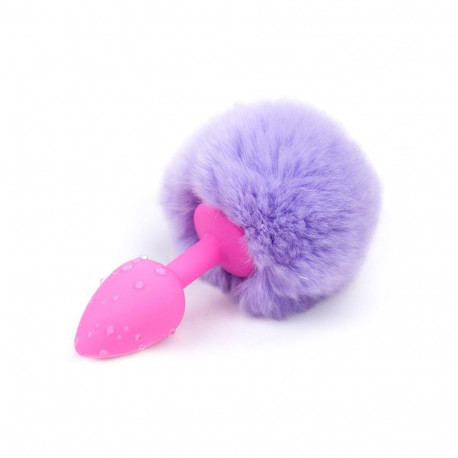 Butt Plug with Pompon Light Purple Size S