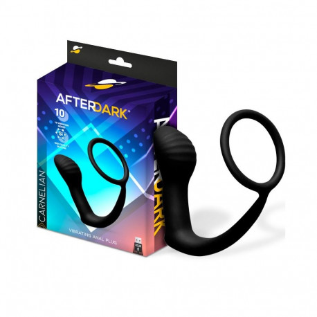 Carnelian Vibrating Anal Plug with Penis Ring