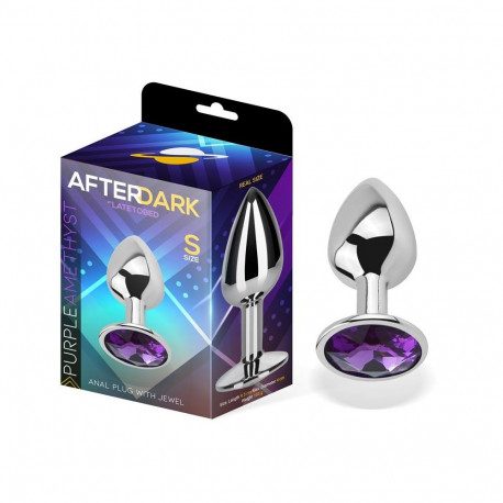 Purple Amethyst Butt Plug with Jewel Size S Aluminium