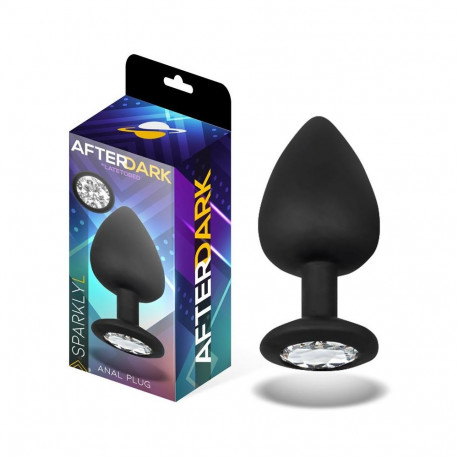 Sparkly Butt Plug with Jewel Silicone Size L 9.5 cm x 4.5 cm