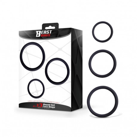 Set of 3 Penis Rings Silicone S, M and L