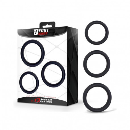 Set of 3 Penis Rings Silicone S, M and L