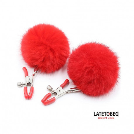 Nipple Clamps Adjustable with Fur