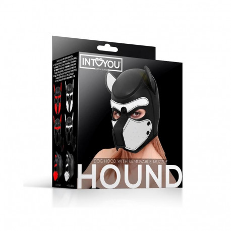 Hound koerakapuuts neopreenist eemaldatava suukorviga ühesuurune, valge/must