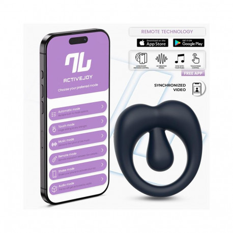Kenny Penis Ring with Clitoris Stimulator and APP Night Blue