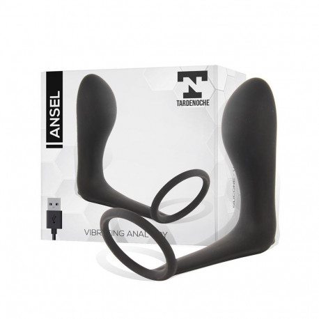 Ansel Anal Plug with Vibration and Cock Ring USB Silicone
