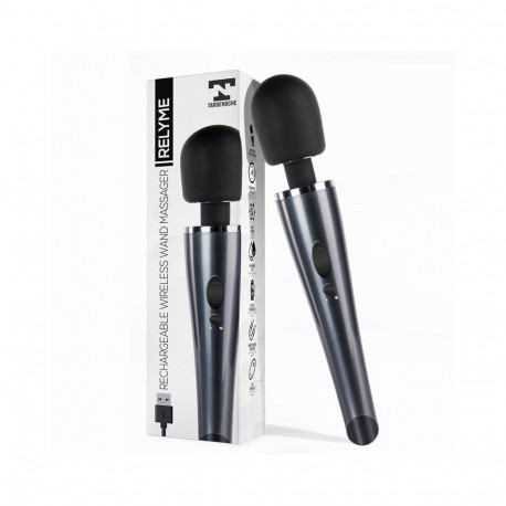 Wand Massager Relyme USB Silicone Black
