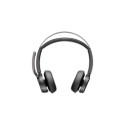POLY Voyager Focus 2 USB-C-C peakomplekt + USB-C/A adapter + laadimisalus
