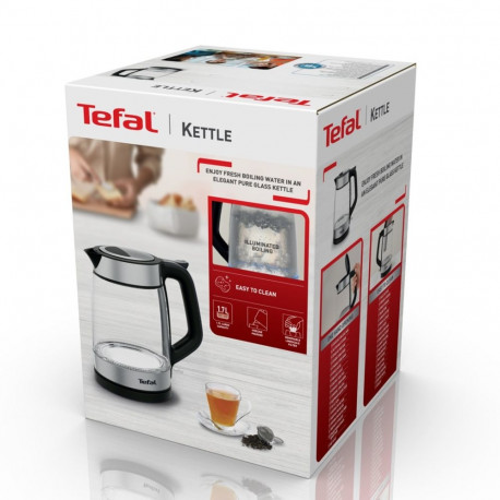 Electric Kettle - Tefal KI605830 1.7L 2200W Glass Kettle Black