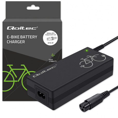 Qoltec elektrijalgratta laadija 36V 42V 2A 3P-GX16