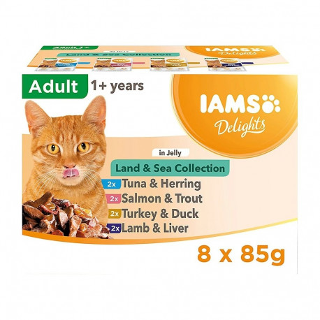 IAMS DELIGHTS Land & Sea Collection in Jelly box – wet cat food – 8x85g