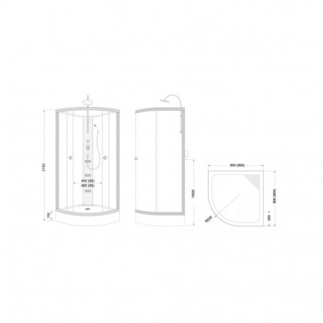 CABIN SHOW NEO QA063 80X80 WITH TRAY