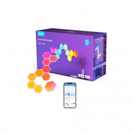 Smart Wall Light - Govee Glide Hexa Light Panels 10 Pcs, Wi-Fi/Bluetooth, 36 W