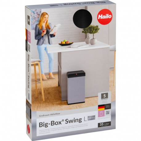 Hailo prügikast Big-Box Swing L, must