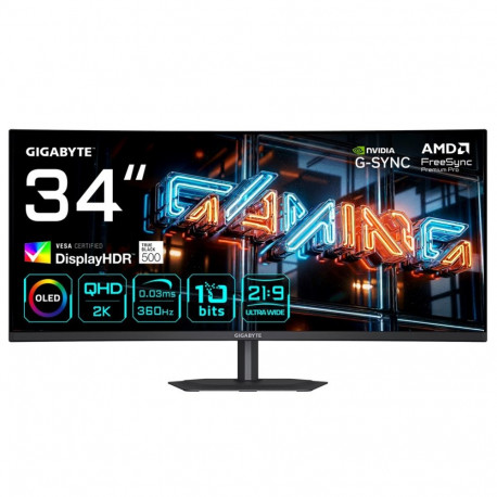 GIGABYTE mängumonitor MO34WQC36 34” WQHD kumer