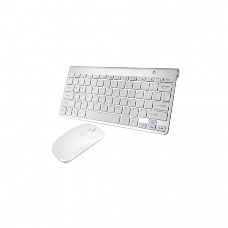Lamex Keyboard + Optical Mouse Mini Set / Aluminium / White