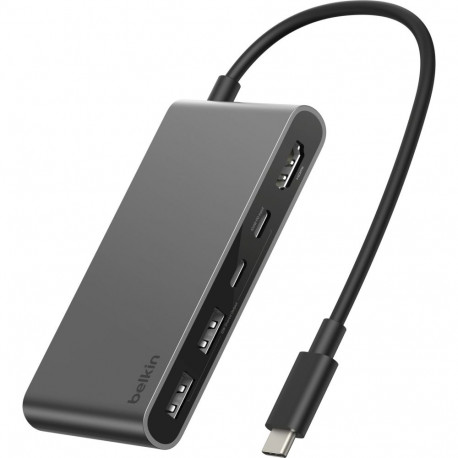 Belkin USB-C-jaotur Connect 5-in-1 kahe USB-C-pordiga, hõbedane