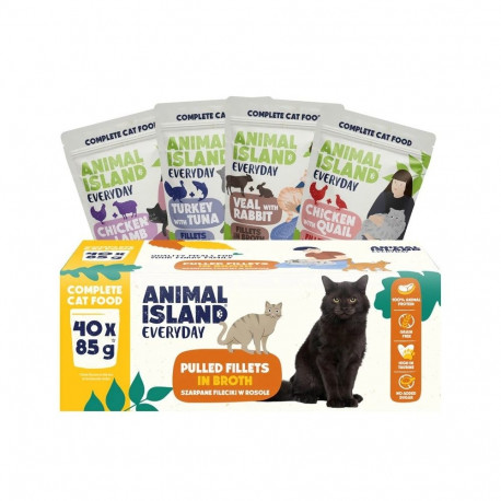 ANIMAL ISLAND Everyday Fillets in broth Box - wet cat food - 40x85g