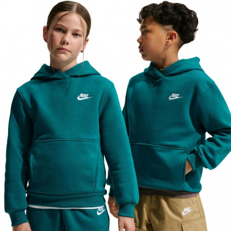 Nike laste pusa FD3000 372 XS sportswear club fleece, roheline