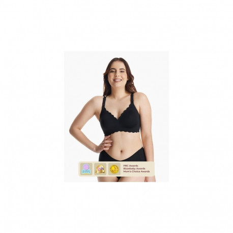 Nursing Bra - Momcozy YN46 Seamless Nylon Spandex Size S Black