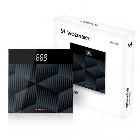 Wozinsky WAL-180 Bathroom Scale up to 180 kg Accurate - Black