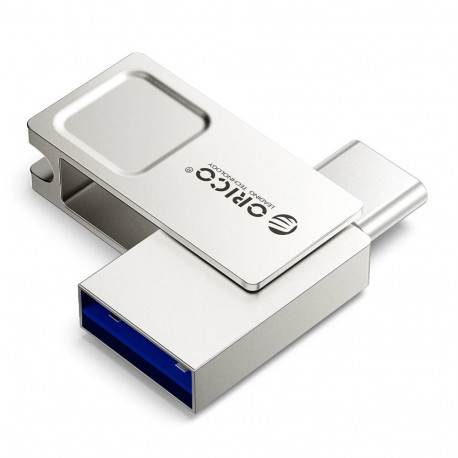 Orico U301 32GB USB-A USB-C USB 3.2 Gen 1 Pendrive - Silver