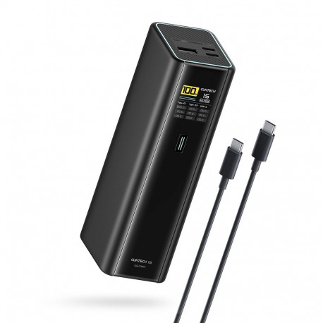 Cuktech PB200U Powerbank 210W 20000mAh 2x USB-C + USB-A with TFT display and 240W USB-C cable - blac