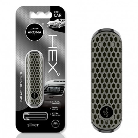 Odświeżacz powietrza aroma fancy shapes polymer hex silver