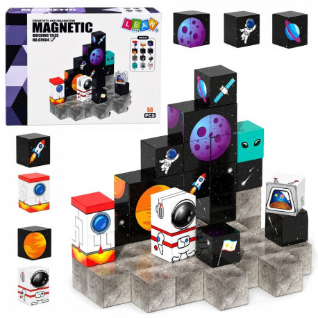 Magnetiliste kuubikute komplekt 3D kosmose-teemaline 50tk