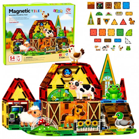 Magnetilised ehitusklotsid kodu- ja taluloomadega 54el.